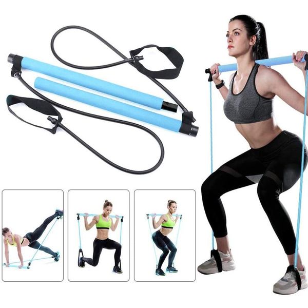 

resistance bands fitness yoga pilates stick bodybuilding crossfit gym rubber tube ropes elastic for training exercise