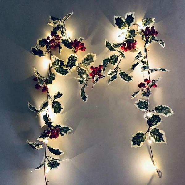 

decorative flowers & wreaths christmas20led string light red fruit rattan lights fairy garland copper wire for thanksgiving christmas party