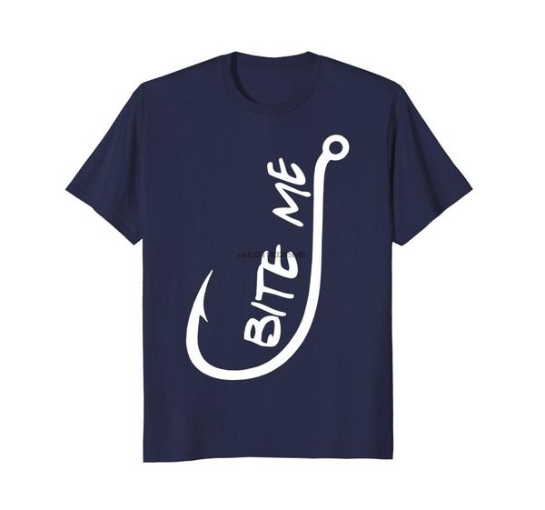 

men's t-shirts bite me - funny fishing t shirts, White;black