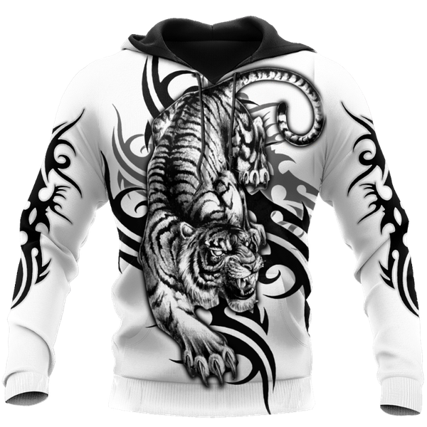 

men's hoodies & sweatshirts white tiger tribal tattoo men 3d brand jackets quality pullover fashion tracksuits animal streetwear, Black