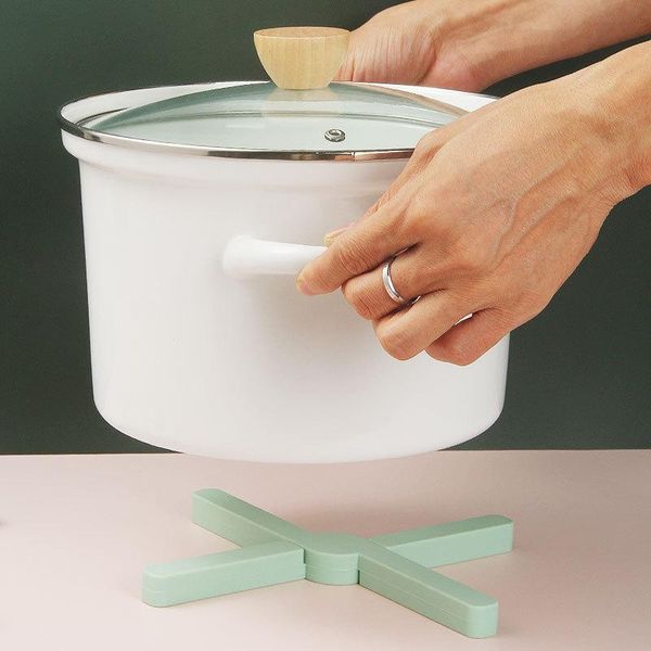 

mats & pads silicone heat resistant pad foldable non-slip pot pan mat table placemat dish plate cross holder kitchen trivet