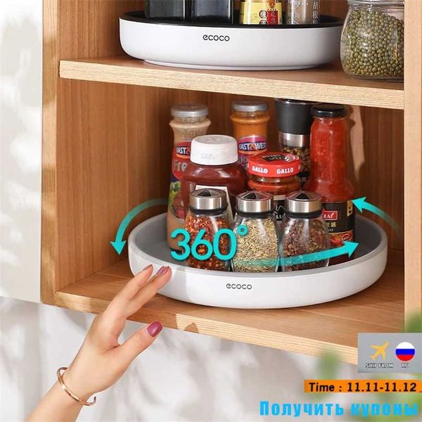 Scaffale per condimenti rotante a 360 gradi Ecoco Seasoning Organizer scaffale per olio e accessori da cucina antiscivoloorganizzatore da cucina 211110