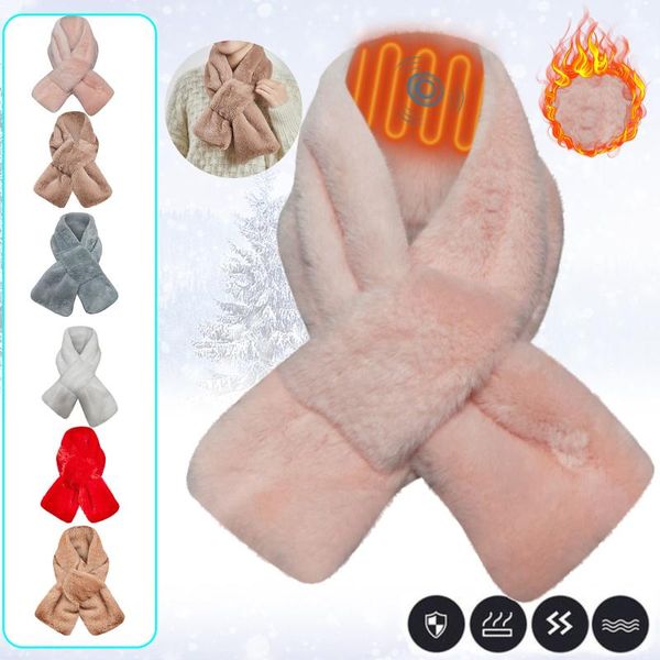 

scarves women heating warm neck protection scarf female electric protective strength shoulder gifts bufandas invierno mujer, Blue;gray
