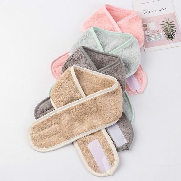 

1pcs shower cap soft facial hairband makeup head band stretch toweling hair wrap women's fashion spa caps cleaning cloth