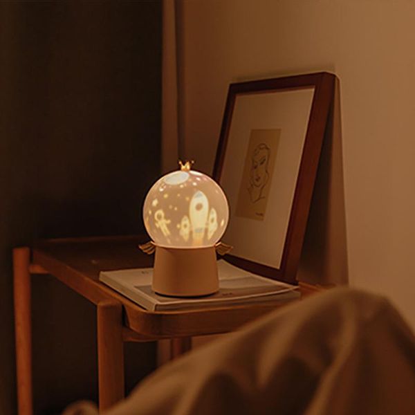 

party decoration home led lamp chargeable guardian angel rotating projector dream starry sky night light music atmosphere kids gift