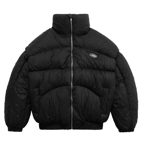 

men's jackets 2021 hip hop padded down coat men women winter thick warm streetwear quilted vintage outerwear puffer oversized parka jac, Black;brown