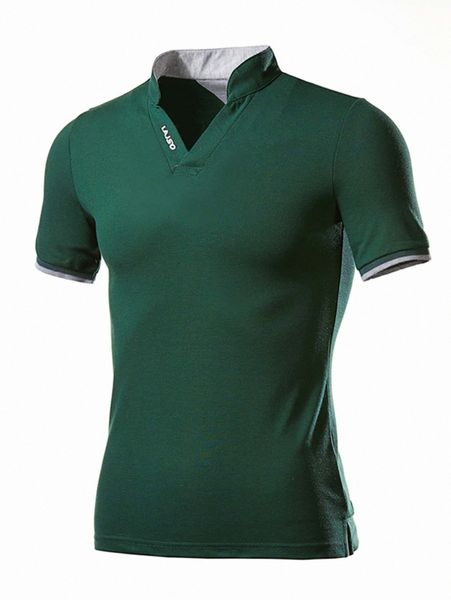 

men notched neck letter graphic polo shirt h5kx#, White;black