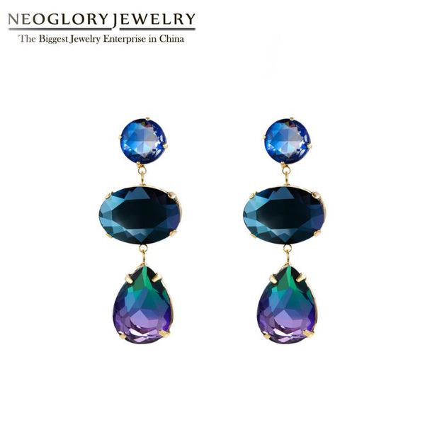 

dangle & chandelier neoglory colorful geometric zirconia long earrings for women golden round oval water drop multicolor ear accessories gif, Silver