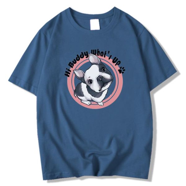 

hi buddy what's up prints mens t-shirts casual summer aesthetic crew neck clothing creativity simplicity man t-shirt men's, White;black