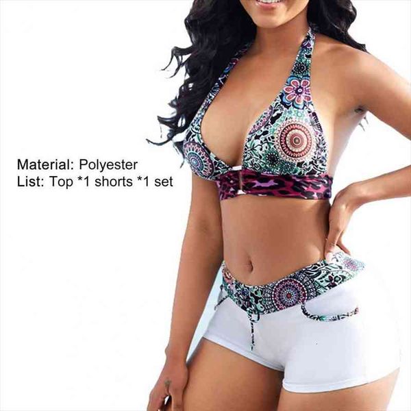 

summer women swimsuit two pieces plus size tankini women swimming suits swimwear patchwork bikini white boho printed swim, White;black