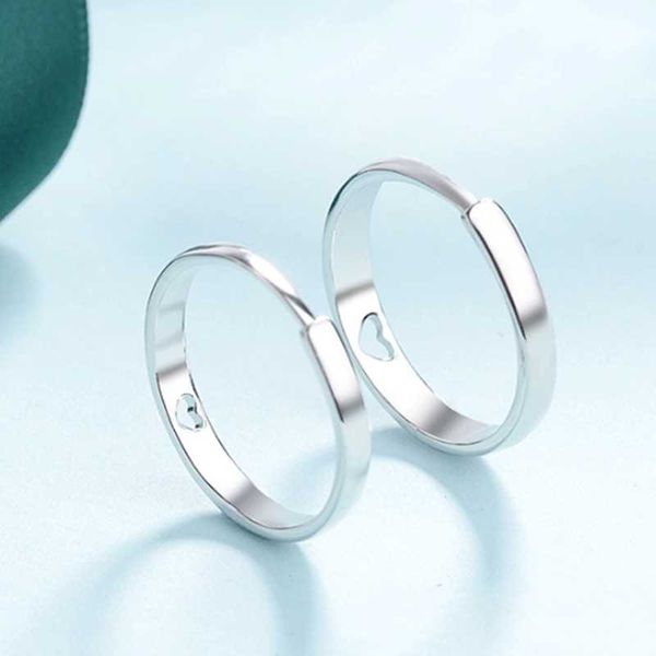

wedding rings 2021 fashion jewelry and accessories metal silver hollowed out heart-shape carved anillos mujer, Slivery;golden