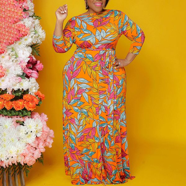 

luxury casual drsc8419 large women's print evening drs, Black;gray