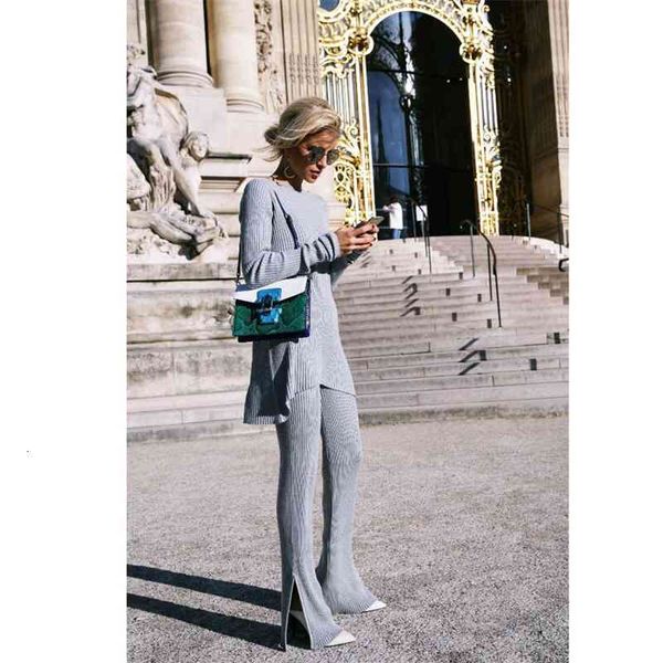 

casual dresses summer women's grey round collar sleeved blouse two sets loose belt open horn trousers long pants suit 64ev, Black;gray