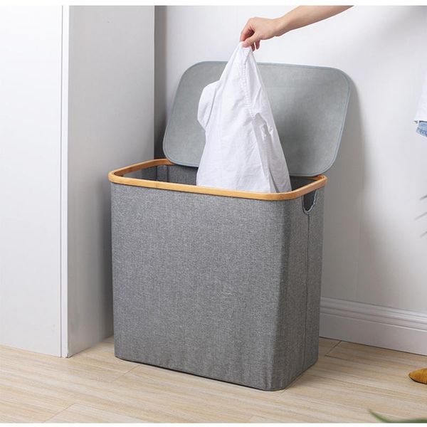 

grids bamboo laundry basket with lid hampers for hamper handle dirty clothes toy storage bags & organization