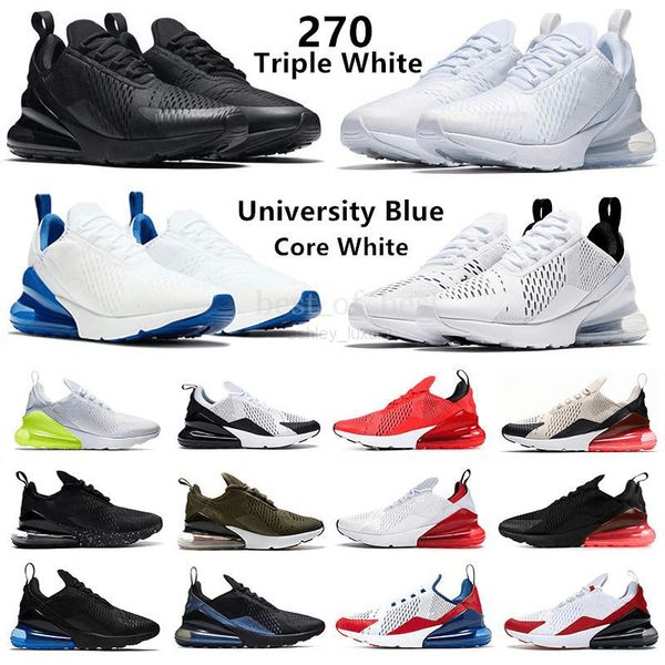 

2022 new arrivaltennis running shoes for mens 270s triple white all black navy red rust pink barely rose cool grey brown men women sneakers