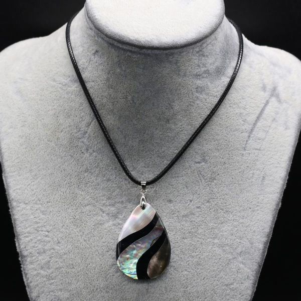 

chains natural shell necklace with drop shape pendant rope length 60cm charms for elegant women love romantic gift jewelry 30x38mm, Silver