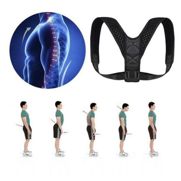 

clavicle support portable brace belt for men women elastic posture corrector back with breathable straps, Black;blue