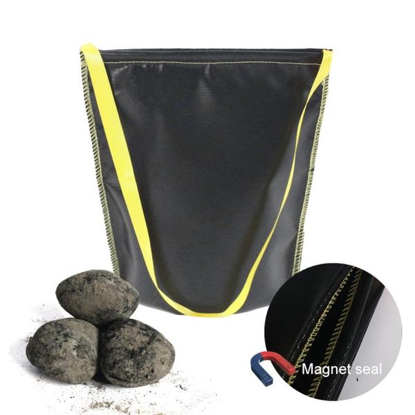 

outdoor bags fire resistant bag burning charcoal fuel ignition material storage high temperature black magnetic stripe