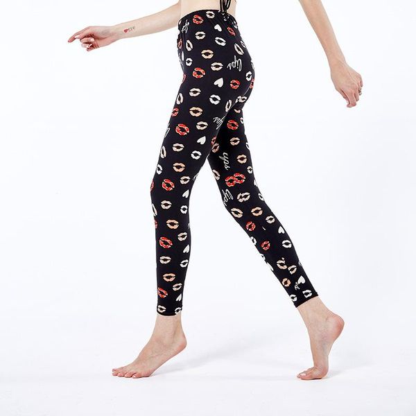 

cross border hair on behalf of women's printed leggings spring and autumn 1127 yoga outfits, White;red