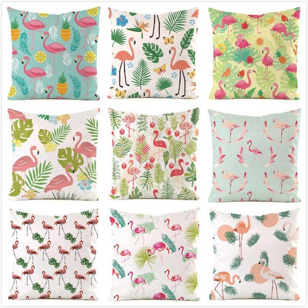 

cushion/decorative pillow 45cm*45cm **flamingo** inimitated silk fabric throw covers couch cushion cover home decorative pillows case