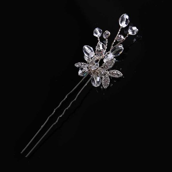 

hair clips & barrettes baroque fashion women rhinestone pearl crystal accessories hairpin headdress silver color leaf wedding jewelry, Golden;silver