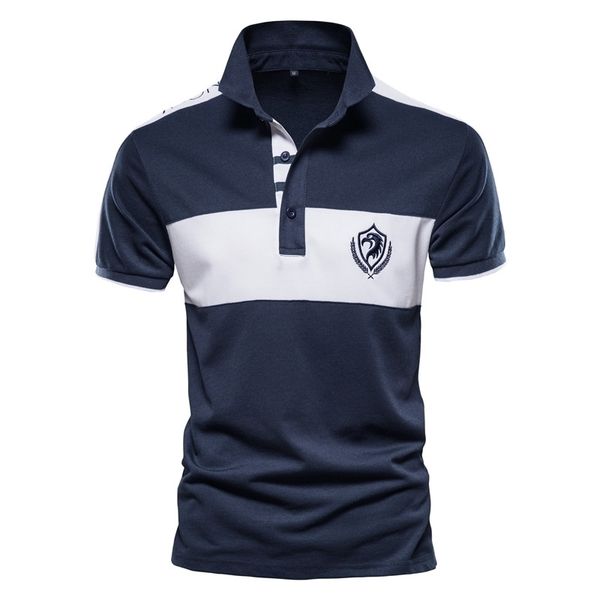 

aiopeson brand cotton polo shirt men new summer patchwork casual business short sleeve social mens polos mens clothing 210401, White;black