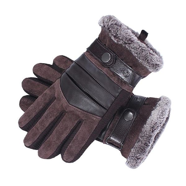 

cycling gloves winter outdoor warm windproof fleece touchscreen sports skiing bike motorcycle, Black