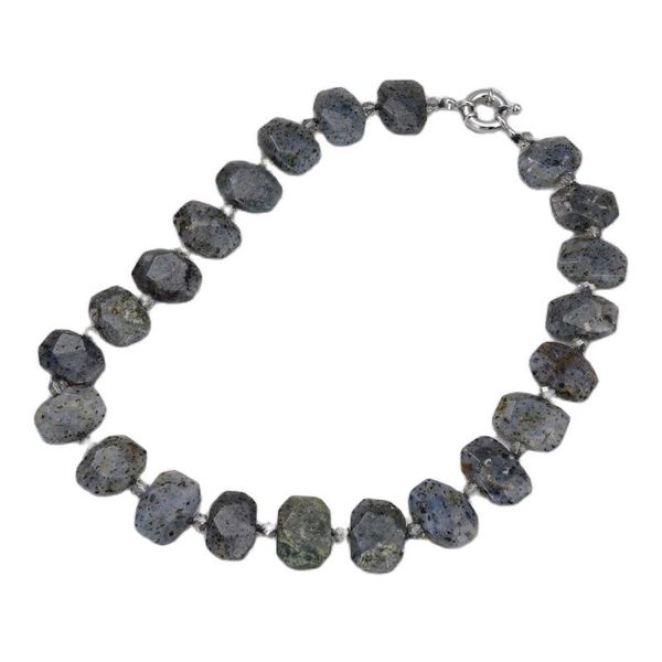 

chokers jk 19'' natural faceted dalmatian jaspers rectangle nugget necklace, Golden;silver