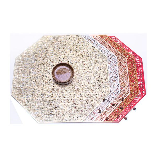 

mats & pads placemat table napkins octagonal classic pvc heat insulation for dining waterproof kitchen restaurant el