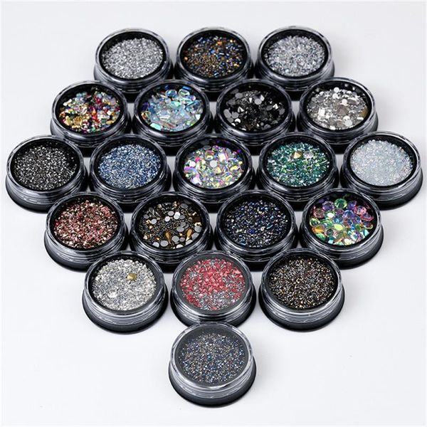 

nail art accessories stud glitter rhinestone crystal gem bead 3d tips diy design decoration acrylic uv gel manicure tools decorations, Silver;gold