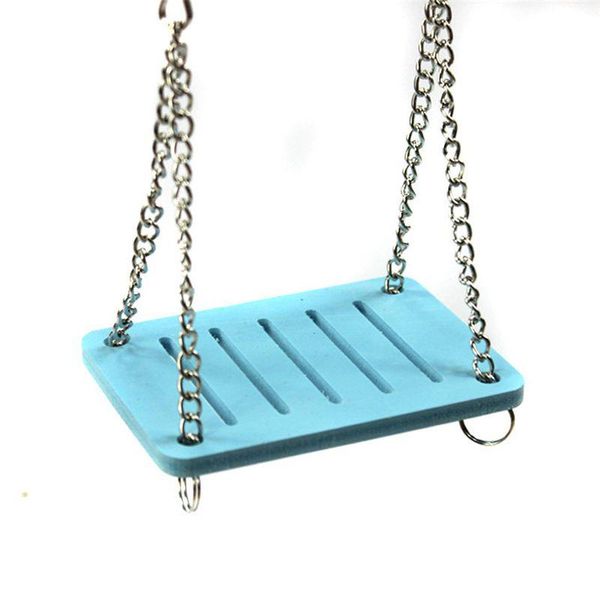 

hamster toys swing hanging gadget wooden cage accessories supplies amuse mouse blue small animal
