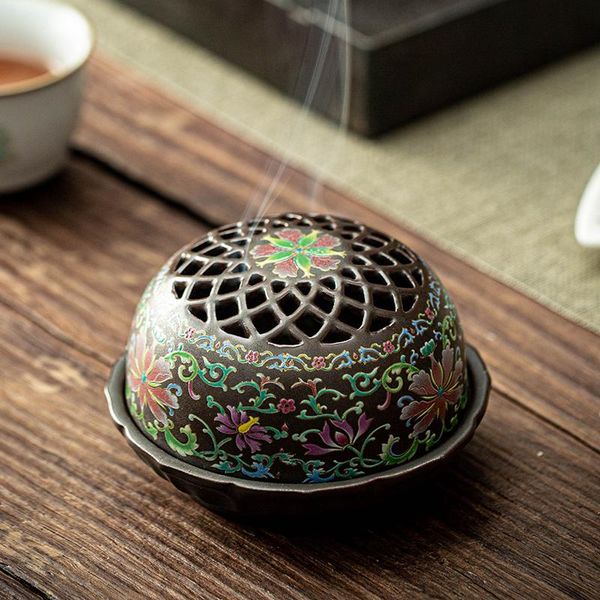 

fragrance lamps ceramic plate incense burner antique ornaments indoor sandalwood creative buddha incensario home decor eb5xx