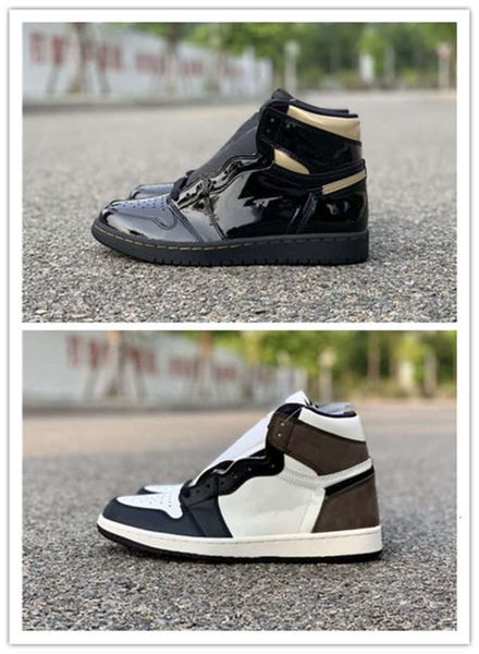 

wholesale 1 i black/metallic gold dark mocha grey men basketball shoes sports sneakers 1s high trainers discount size -13