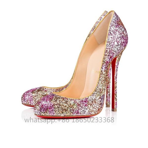 

dress shoes ladies mules luxury pumps platform clear women fine sand high heels 8  12cm red bottom wedding party size 35-44, Black