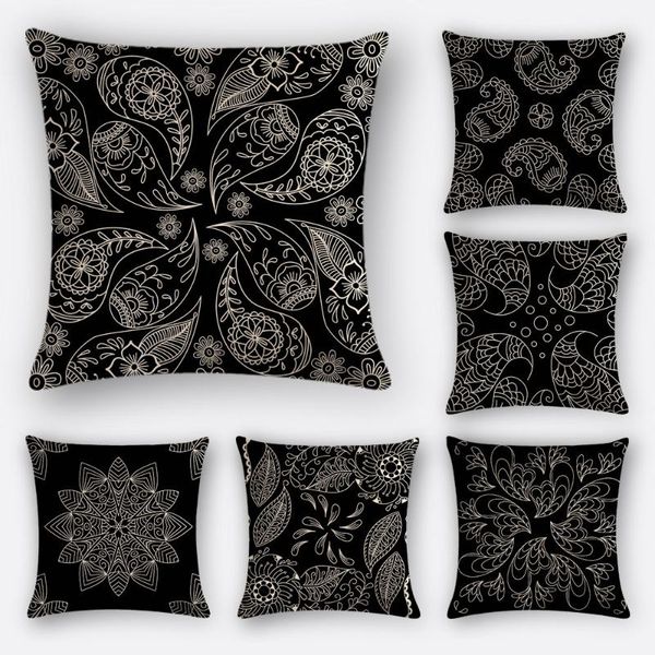 

cushion/decorative pillow black classic series family living room sofa decorative cushion cover headboard 45x45cm linen pillowcase