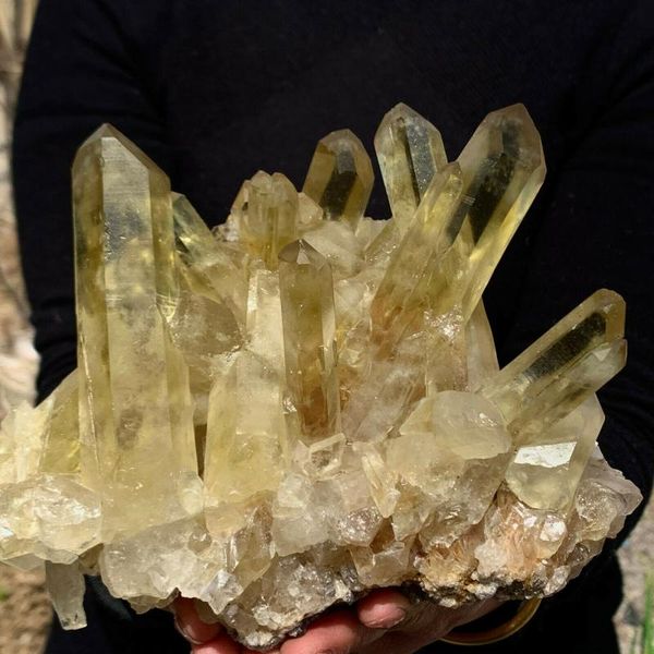 

decorative objects & figurines natural citrine cluster mineralspecimen quartz crystal healing