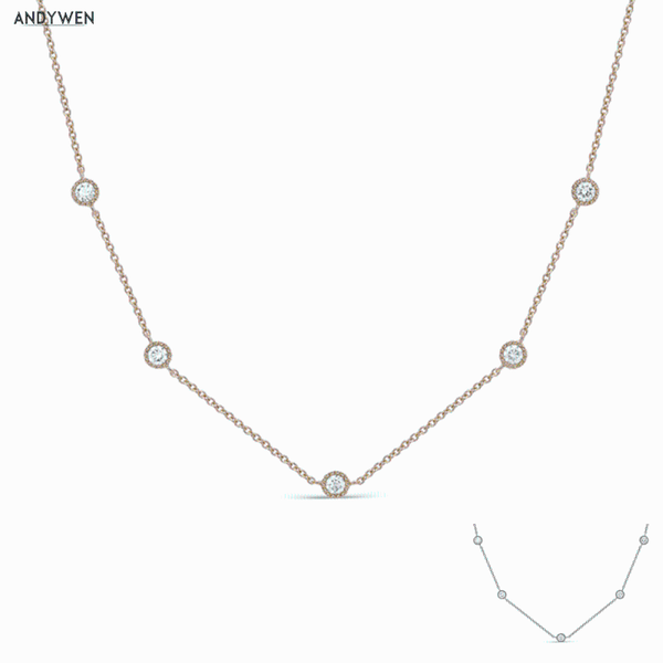 

chains andywen 925 sterling silver gold zircon charm choker long chain colgante necklace women luxury wedding jewelry fine crystal
