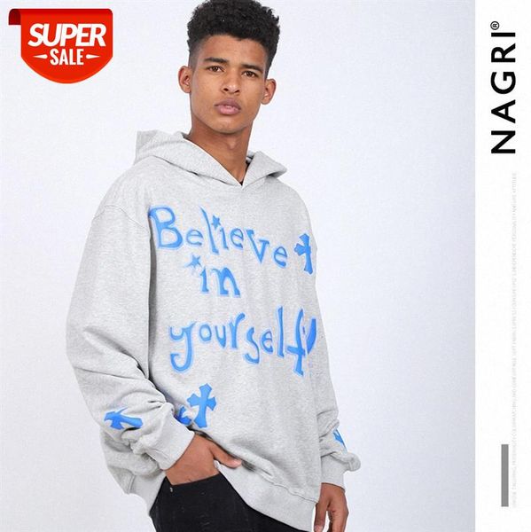 

nagri spring and autumn european american street sweater men's fried loose fashion brand hip-hop spoof hooded couple jacket #ll68, Black