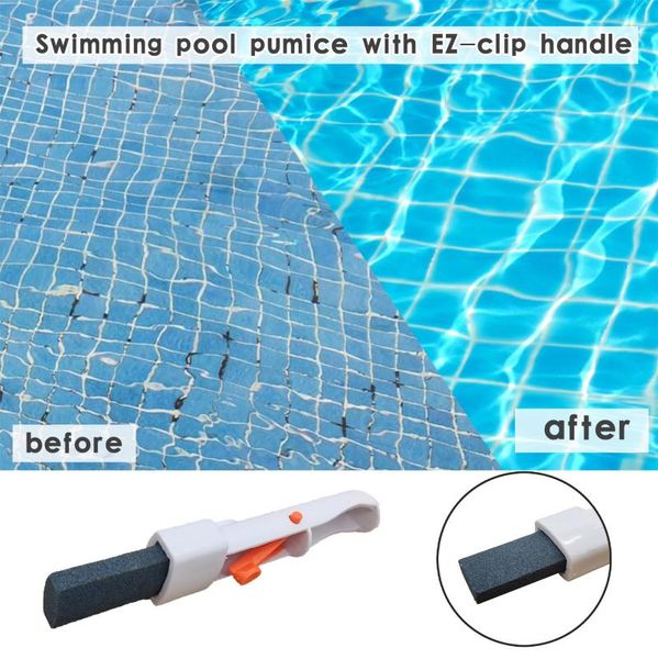 

swimming pool cleaning tool pumice head heavy-duty handle stone & accessories