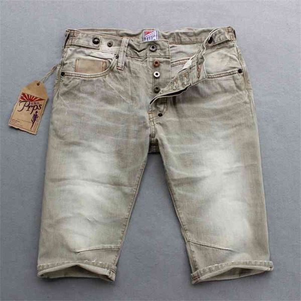

prps purple products shorts summer men's heavy industry washing used casual jeans shorts pants xgc7, Blue