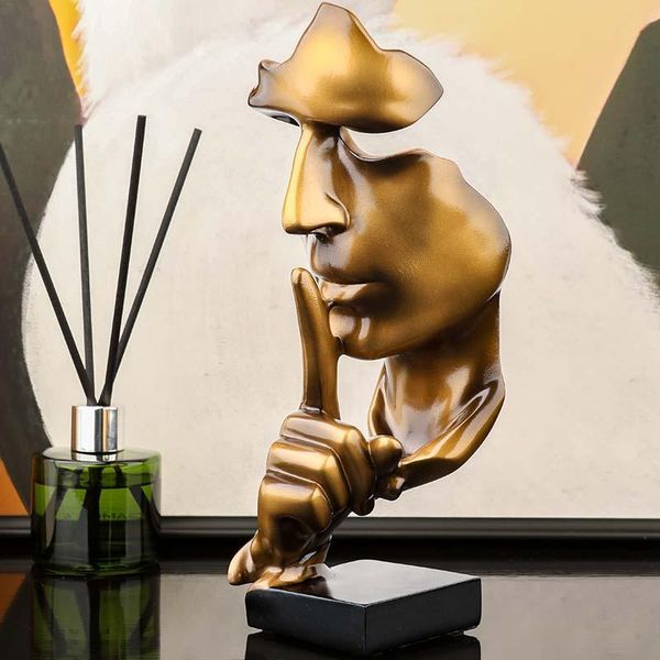 

decorative objects & figurines nordic silence is gold figure sculpture abstract golden figurine home decoration accessories modern art ornam