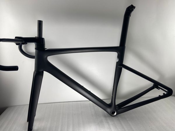 2022 novo quadro de carbono para bicicleta de estrada com freio a disco de fiação interna 700C conjunto de quadros de fibra de carbono compatível com Di2 e grupo mecânico