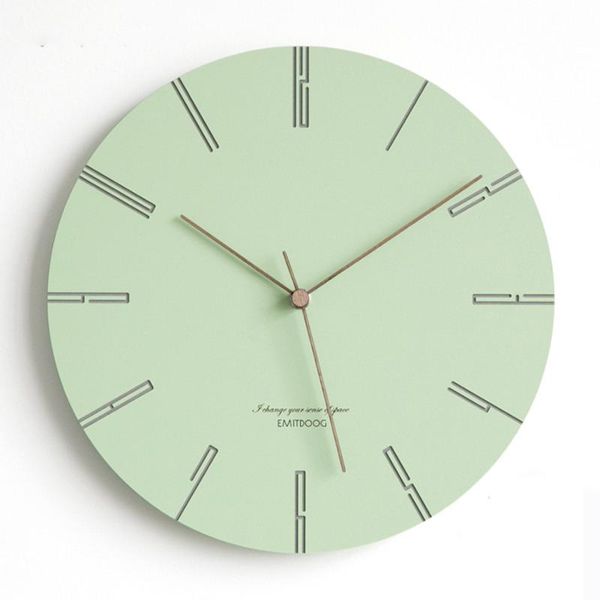 

creative green round wall clock silent clocks pink modern design watch reloj de pared living room decoration bb50