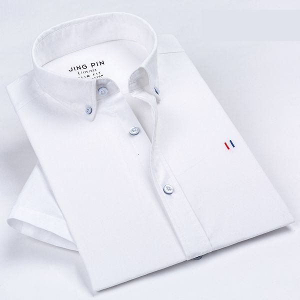 

women's blouses & shirts men's will see short sleeve oxford fine casual shirt breathable fresh work holiday life easy care, White