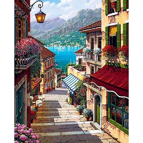 

paintings gatyztory stairs landscape diy painting by numbers kit modern picture handpainted oil for home