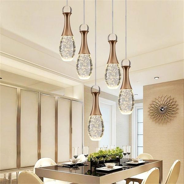 

modern glass crystal pendant lights living room restaurant dining kitchen hanging lamp water-drop home decor light fixtures lamps