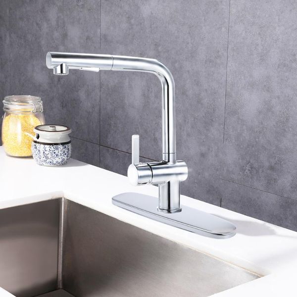 

bathroom sink faucets bar kitchen faucet single-hole single-handle pull-out sprayer with dual spray in chrome