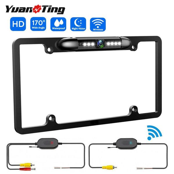 

car rear view cameras& parking sensors yuanting wireless license plate frame backup reverse assist night vision waterproof camera 170Â° wide