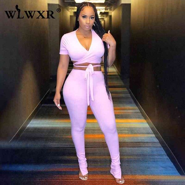 

two piece dress wlwxr club summer pink outfits 2 set women bodycon crop female skinny leggings ladies matching sets 3qnv, White