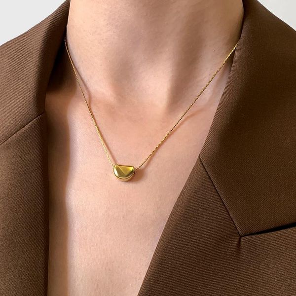

pendant necklaces shixin korean chic simple clavicle chain necklace for women snake with smooth heart on the neck jewelry 2021 gift, Silver